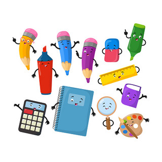開學季文具用品卡通素材 創(chuàng)意與實用并存