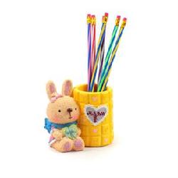 家天下情侶兔巧克力愛(ài)心筆筒 創(chuàng)意辦公收納的甜蜜選擇